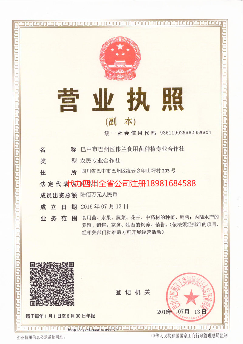 偉蘭食用菌種植專業合作社